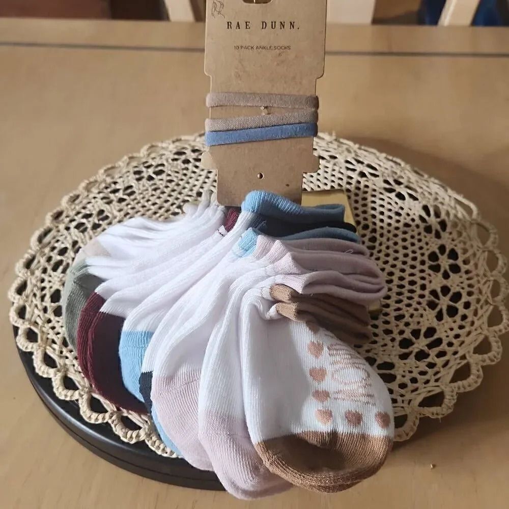 RAE DUNN Little girls 10 pack weekday ankle socks size S/M